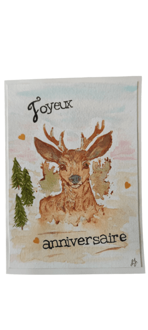 Carte anniversaire Aquarelle