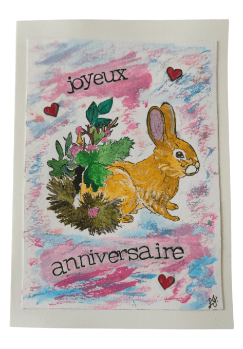 Carte anniversaire Aquarelle